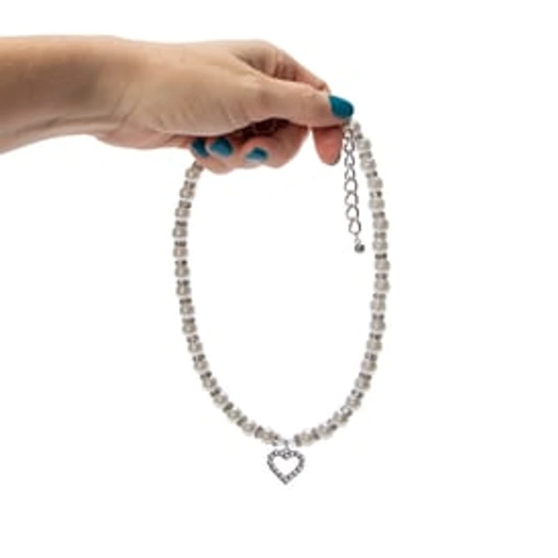 Pearl & Heart-Charm Pet Jewelry - Large