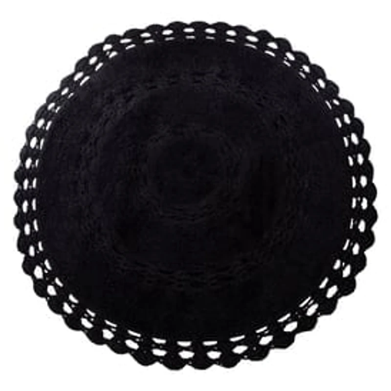 Cotton Crochet Round Rug 32in