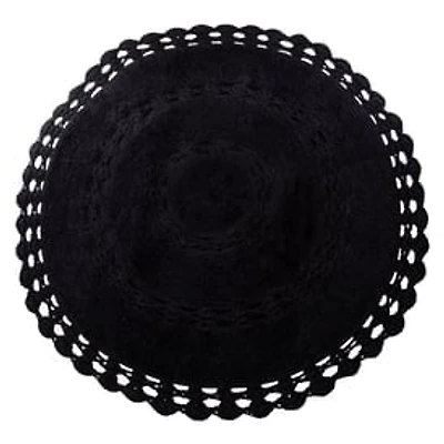 Cotton Crochet Round Rug 32in