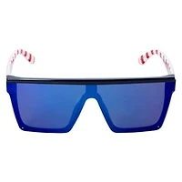 Ladies Oversized Flat-Top Shield Sunglasses