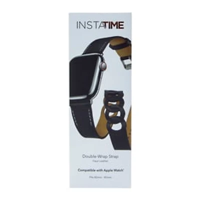 Faux Leather Double-Wrap Strap Watch Band For Apple Watch®
