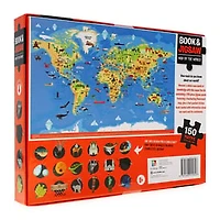 Map Of The World 150-Piece Puzzle & Sticker Book Set