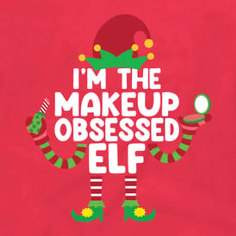 Makeup Obsessed Elf Christmas Graphic Tee