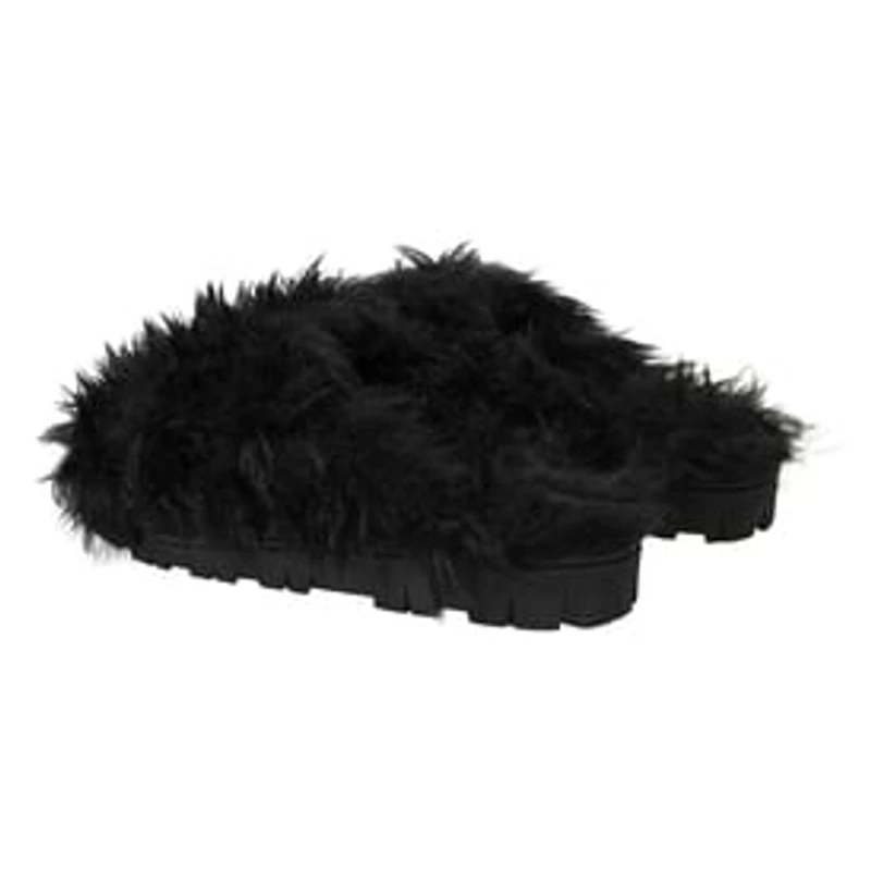 Ladies Faux Fur Fuzzy Slippers