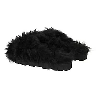 Ladies Faux Fur Fuzzy Slippers