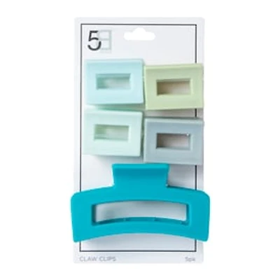 Assorted Claw Hair Clips 5-Count