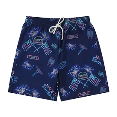 Young Mens Printed Swim Trunks