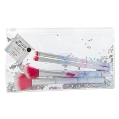 4-Piece Makeup Brush Set & Pouch