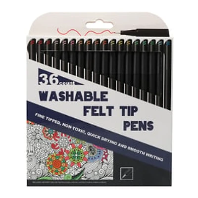 36-Count Felt Tip Pens, Assorted Colors