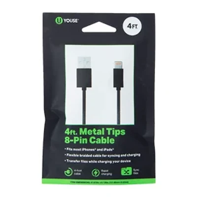 4ft Braided 8-Pin Charging Cable