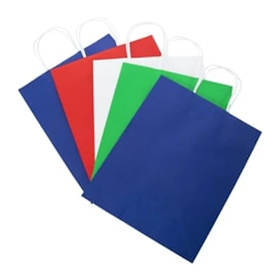 Large Kraft Bags 13in x 10in 5-Count - Solid Color