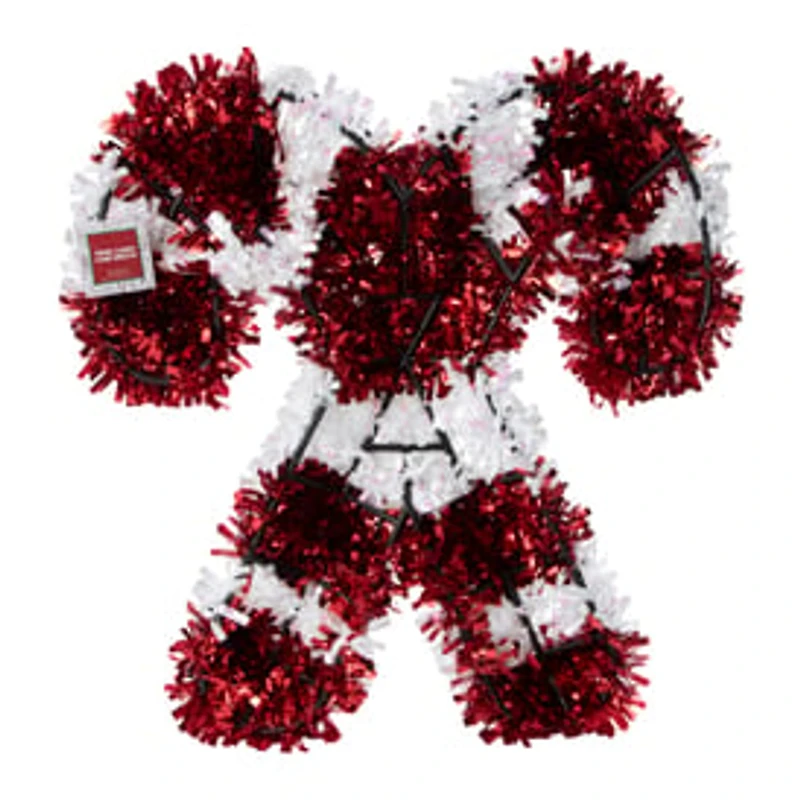 Tinsel Candy Cane Wreath 18in