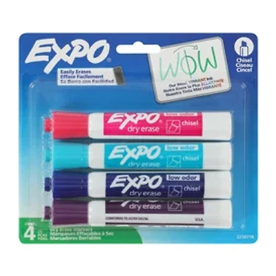 Expo® Vibrant Dry Erase Markers 4-Pack