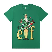 Elf Santa Coming Graphic Tee