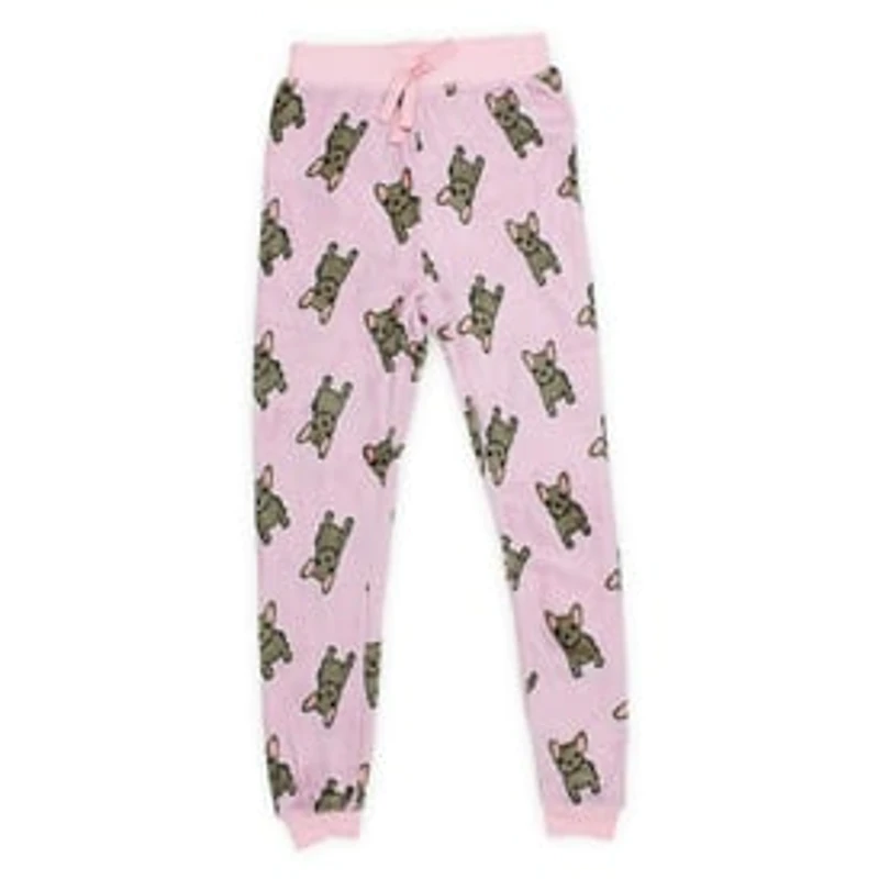 Juniors Plush Lounge Pants - French Bulldog