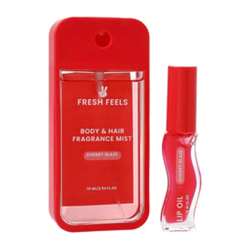 Fresh Feels Cherry Glaze Body & Hair Fragrance Mist With Lip Oil