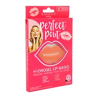 Danielle® Perfect Pout Hydrogel Lip Masks 5-Pack - Rose Water Collagen