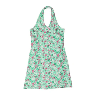 Green Floral Halter Dress