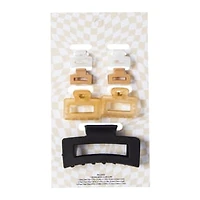 Rectangle Claw Clips 7-Count - Neutrals