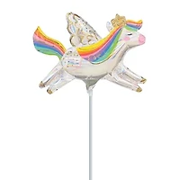14in Holographic Unicorn Stick Balloon