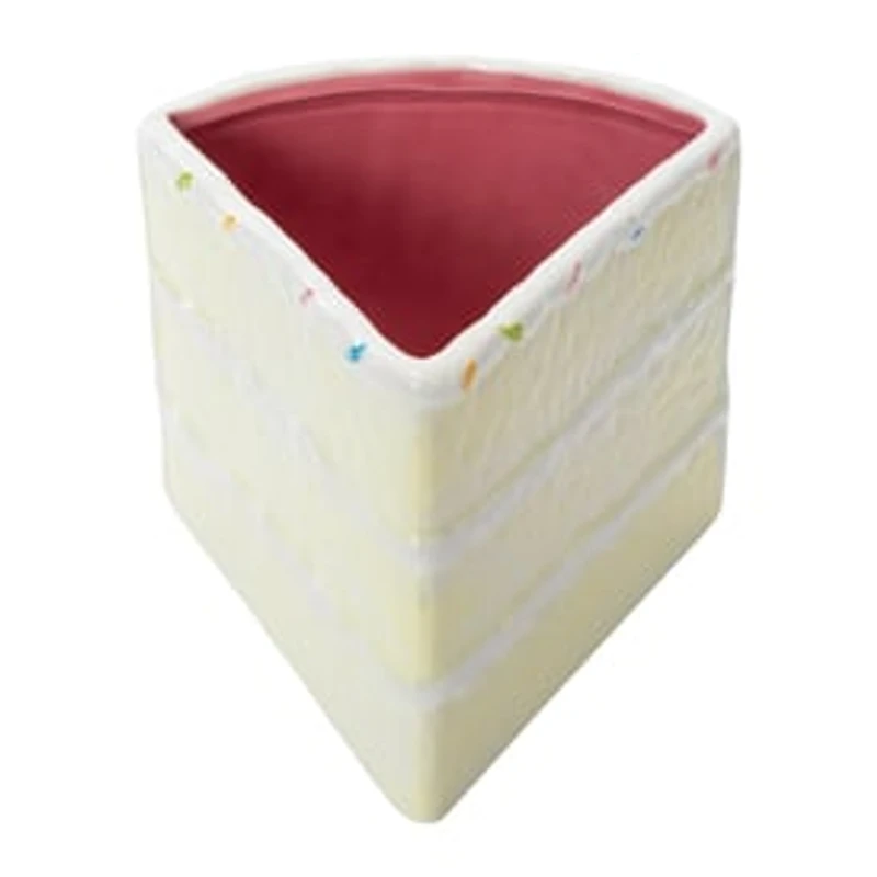 Cake Slice Ceramic Vase 6.38in x 5.4in