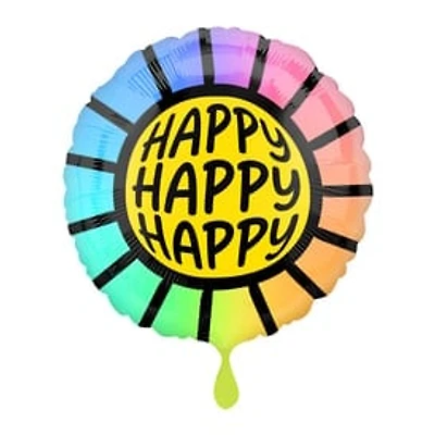 INFLATED 'Happy Happy Happy' Balloon 18in
