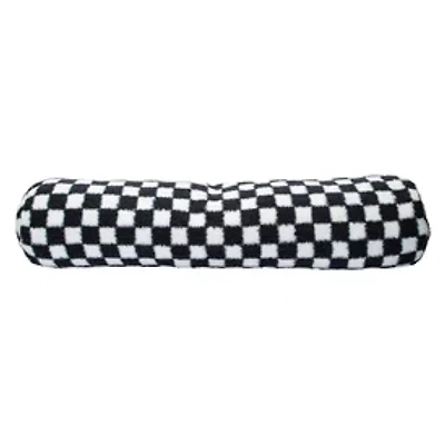 Checker Faux Fur Body Pillow 36in x 9in
