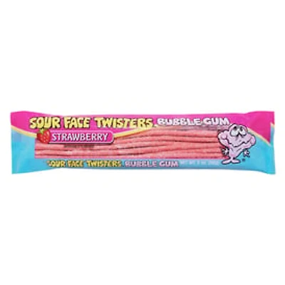 Sour Face Twisters® Bubble Gum 2oz - Strawberry