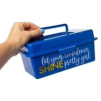 Storage Box With Organizer Tray 9.6in - Let Your Confidence Shine Pretty Girl