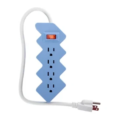4-Outlet Scalloped Power Strip, 1.5ft