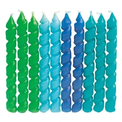 Spiral Birthday Candles 10-Count - Blue/Green
