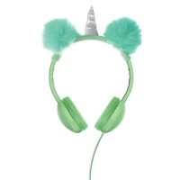 Unicorn Pom Kid-Safe Wired Headphones