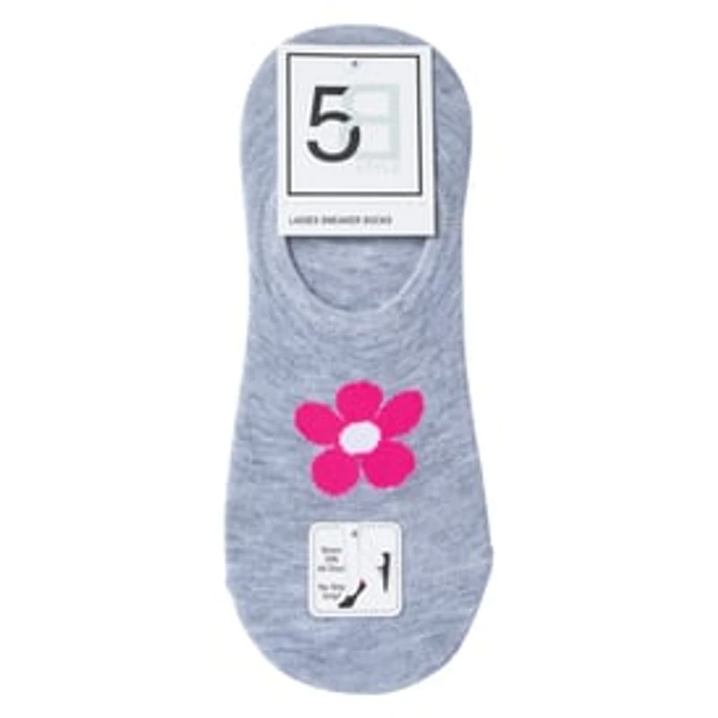 5-Pack Ladies Sneaker Socks - Flower