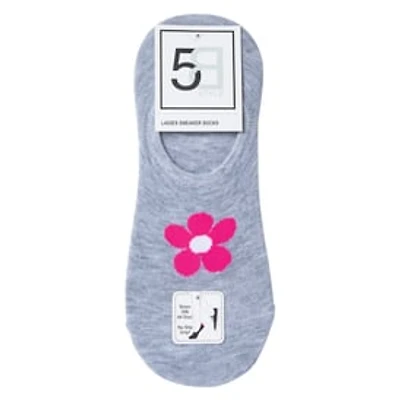 5-Pack Ladies Sneaker Socks - Flower