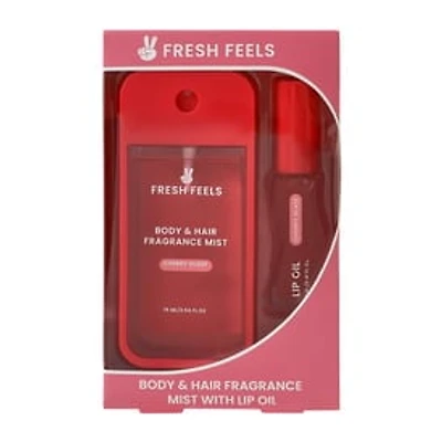 Fresh Feels Cherry Glaze Body & Hair Fragrance Mist With Lip Oil
