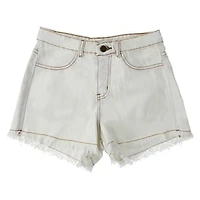 Frayed White Denim Cutoff Shorts