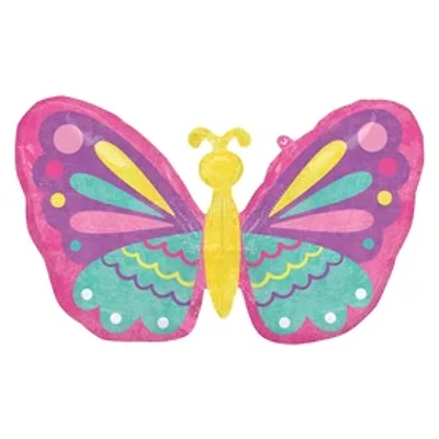 INFLATED Metallic Foil Butterfly Balloon 26in x 16in