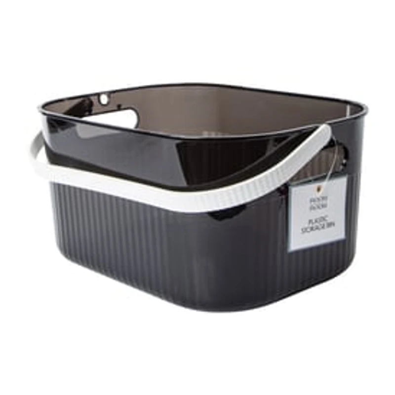 Ribbed Storage Bin With Handle
