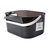 Ribbed Storage Bin With Handle