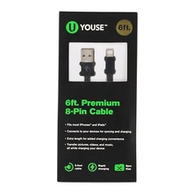 6ft 8-Pin Cable For iPhone® & iPad®
