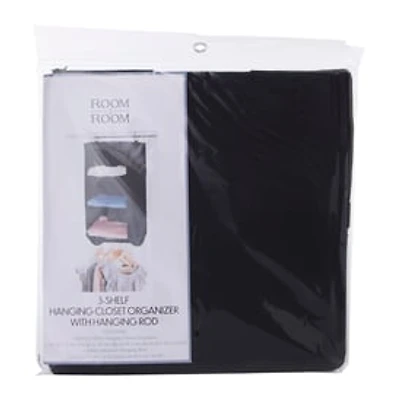 3-Shelf Hanging Closet Organizer w/Rod