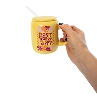 Printed Ceramic Sipper Mug With Lid