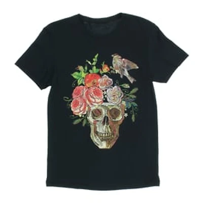 Flower Skull & Bird Graphic Tee