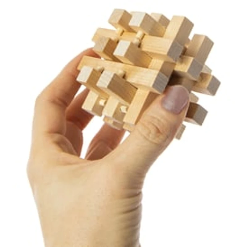 Wooden 3D Puzzles Classic Brain Teasers Set 3-Count