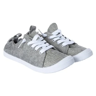 Ladies Gray Scrunch Back Sneakers