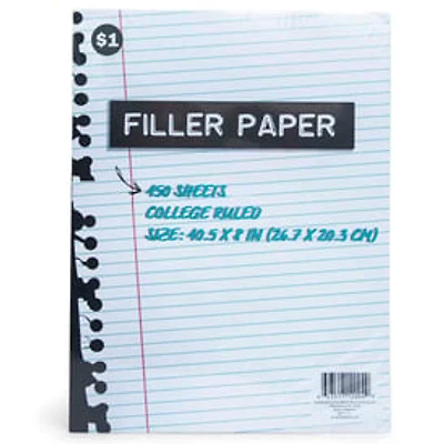 Wide Ruled Filler Paper 150 Sheets