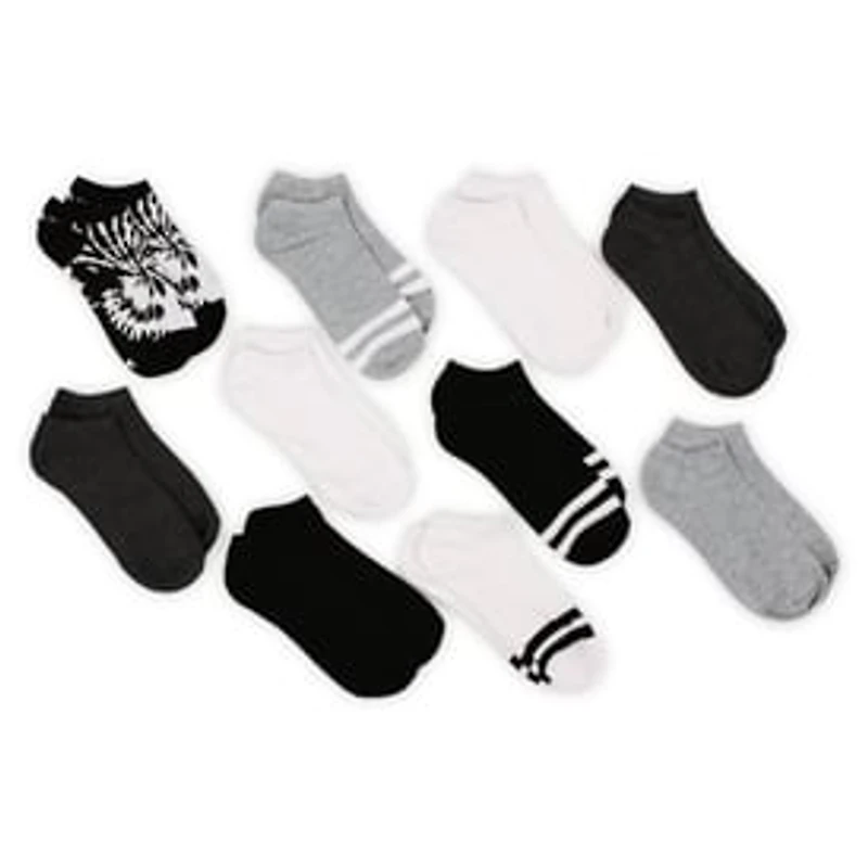 Ladies Low Cut Socks Tie Dye & Solids 10-Pack
