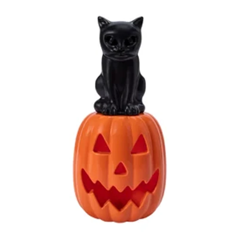 Halloween LED Cat Pumpkin Décor