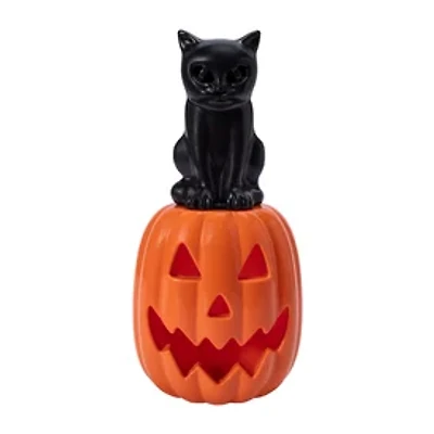 Halloween LED Cat Pumpkin Décor