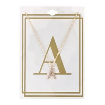 Letter A Diamond initial Charm Necklace